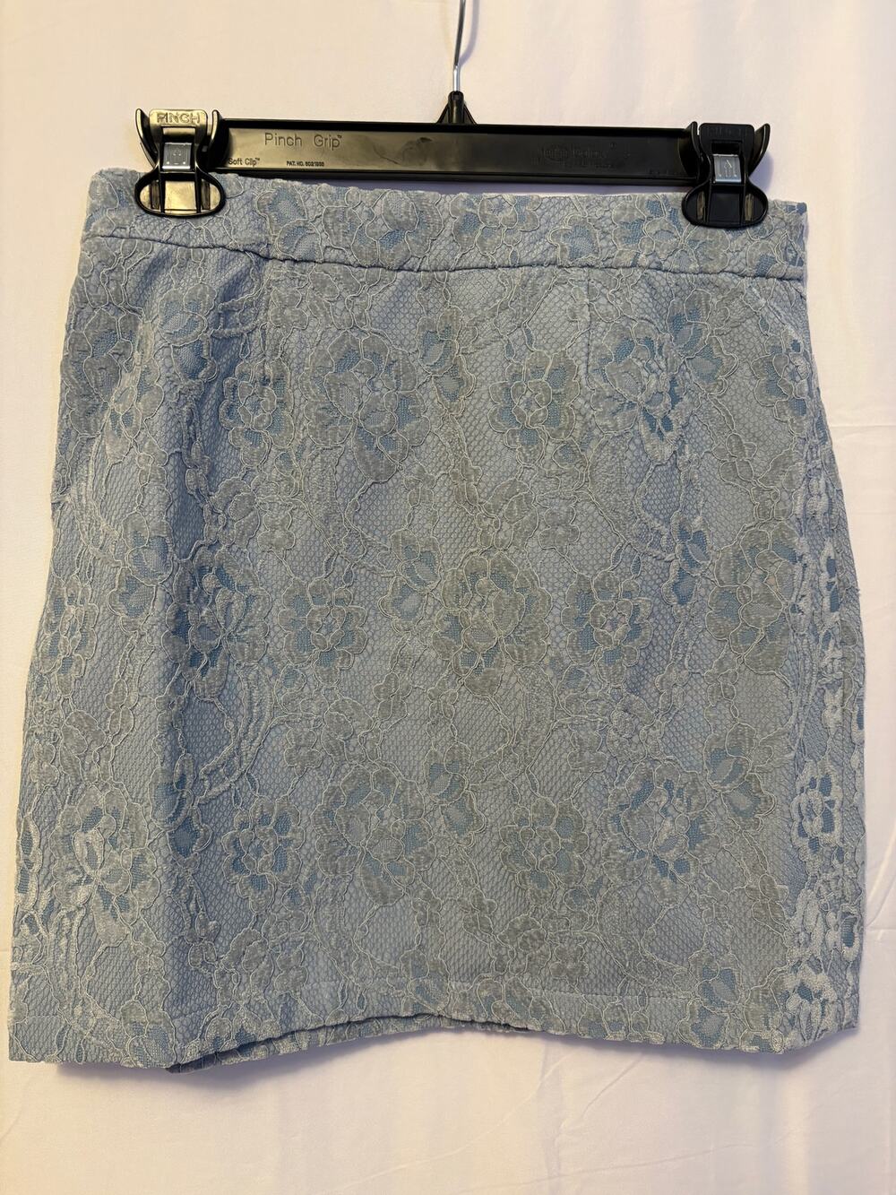 New Naked Wardrobe Lace Overlay Mini Skirt Blue Sz S